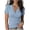 Light Blue, variant on Levmjia Women's Short Sleeve Top, Solid Color V Neck Wrap Front T-Shirt, Casual Ruched Short Sleeve Blouse for Women