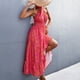 thumbnail image 4 of Vestido largo sin espalda para mujer Ticfox vestido de verano con cuello halter cruzado estampado floral, 4 of 6