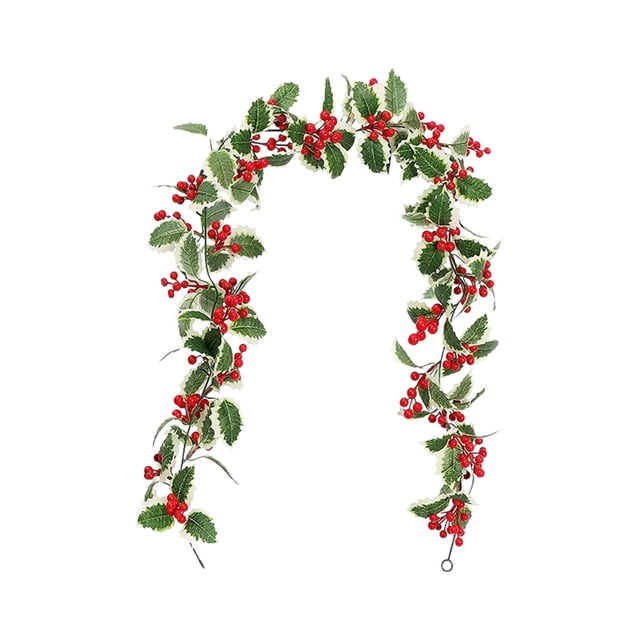 Ordin节 Décorations de Fête Guirlande de Baies Rouges en Rotin Doux 68,8 Po de Long 1 Pce Décoration de Vacances en Plastique Multicolore