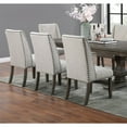 thumbnail image 6 of Wingback Style Dining Chairs Of 2, Upholstered Seat, Oak Finish And Charming Bronze Nailhead Trim In Fabric, With, 6 of 6