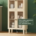 thumbnail image 6 of 71" Tall Arched Cabinet with Acrylic Glass Door, Modern Curio Arched Bookcase, Display Cabinet Organizer, Kitchen Pantry with Top-Opening Storage Container for Living Dining Room, Natural, 6 of 6
