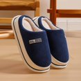 thumbnail image 6 of XIMIN Women Thick Sole Plush Striped Cotton Slippers Warm Memory Foam Comfy House Slippers with Anti-Skid Rubber Sole for Indoor and Outdoor,Autumn and Winter, 6 of 7