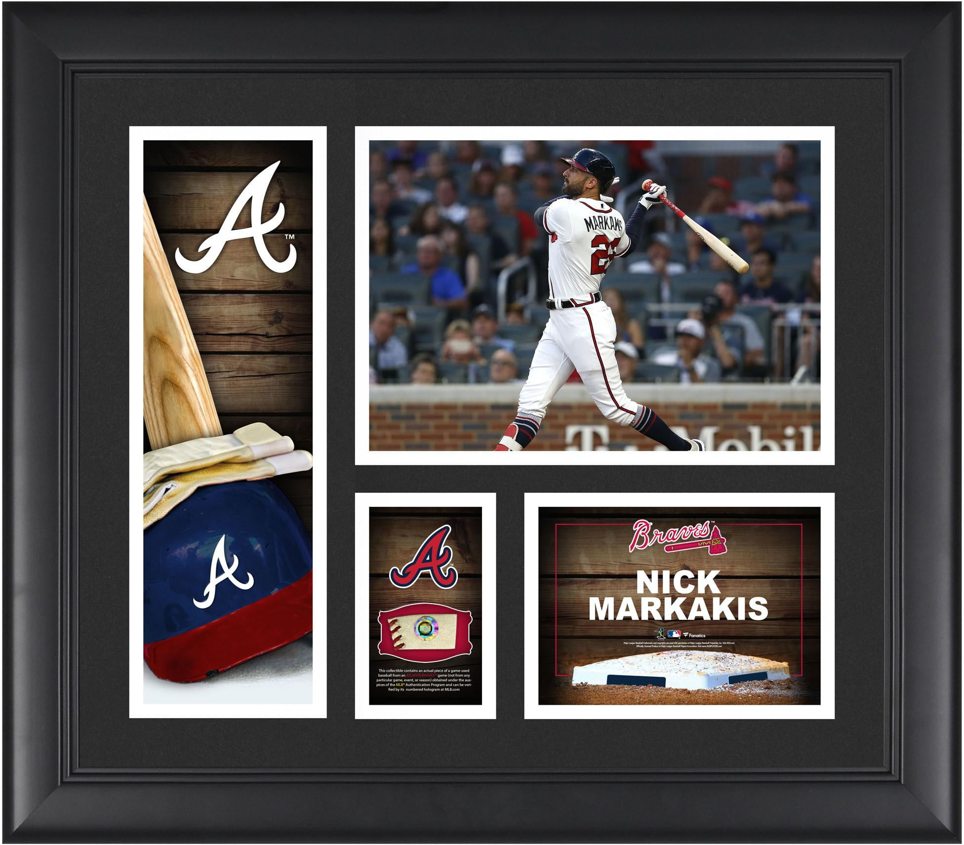 Nick Markakis Atlanta Braves Framed 15 X 17 Player Collage With A Piece Of Game Used Ball Walmart Com Walmart Com