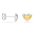 thumbnail image 6 of LeCalla 925 Sterling Silver Domed Two-Tone Heart Stud Earrings for Teen Women and Teen 7MM, 6 of 8