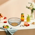 thumbnail image 6 of Mouliraty Rattan Iron Fruit Tray Vegetable Drainage Basket Living Room Snacks Candy Storage Bedroom Bathroom Cosmetic Basket, 6 of 7