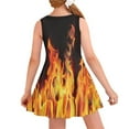thumbnail image 2 of Renewold Cool Sleeveless Midi Dress for Kids 15-16T Fire Graphic Summer Casual Dress Girls Teens Tank Dress for Beachwear Outdoor Play Tour Twirly Skater Dress, 2 of 6