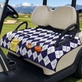 thumbnail image 3 of Psesaysky Universal Golf Cart Seat Covers for Club Car, Foldable, Washable, Breathable, Non-Slip Seat Towel Blanket with 4 Pockets for Golf Lovers, Blue Tartan, 3 of 8