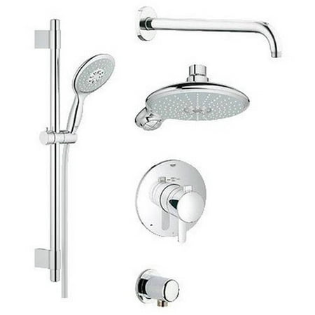 Grohe 35052000 Europlus Thermostatic Rapido Bath/Shower Trimset, Chrome