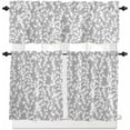 thumbnail image 2 of Kitchen Curtains Set, Grey White Botanical Kitchen Curtains and Valances Set, Pastoral Spring Floral Summer Art Rod Pocket Tier Curtains 36 Inch Length for Cafe/Bedroom Windows, 2 of 6