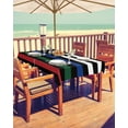 American Flag Blue Green Red Lines Table Cloth with Umbrella Hole and