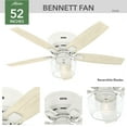 thumbnail image 4 of Hunter - Bennett Indoor Low Profile Ceiling Fan With Light, Remote, 52-inch, Matte White, Rustic-style, 3-speed WhisperWind Motor, 50280, for living rooms, bedrooms, home offices, kitchens, 4 of 16