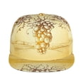 thumbnail image 2 of Daiia Bunch of Grapes print Flat Bill Hats Flat Brim Trucker Cap Baseball Cap Adjustable Classic Low Profile Hat Unconstructed Plain Cap, 2 of 9