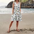thumbnail image 4 of A-Line Sleeveless Dresses for Women Summer Floral Sundress Flowy Summer Wedding Guest V Neck Boho Dresses with Pockets, 4 of 5