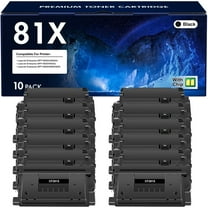 81X Toner Cartridge 10-Pack Compatible High Yield Toner for HP CF281X 81X CF281A 81A LaserJet Enterprise MFP M630 M604 M605 M606dn M630f Black