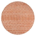 thumbnail image 2 of JONATHAN Y SANTA MONICA 5' Round Area Rug, Ourika Moroccan Geometric Textured Weave - Orange/Cream, SMB108P-5R, 2 of 3