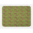 thumbnail image 1 of Vintage Bath Mat, Swirling Green Spring Leaves Pink Blossoms Traditional Scroll Pattern, Plush Bathroom Decor Mat with Non Slip Backing, 29.5" X 17.5", Apple Green Pink Brown, by Ambesonne, 1 of 2