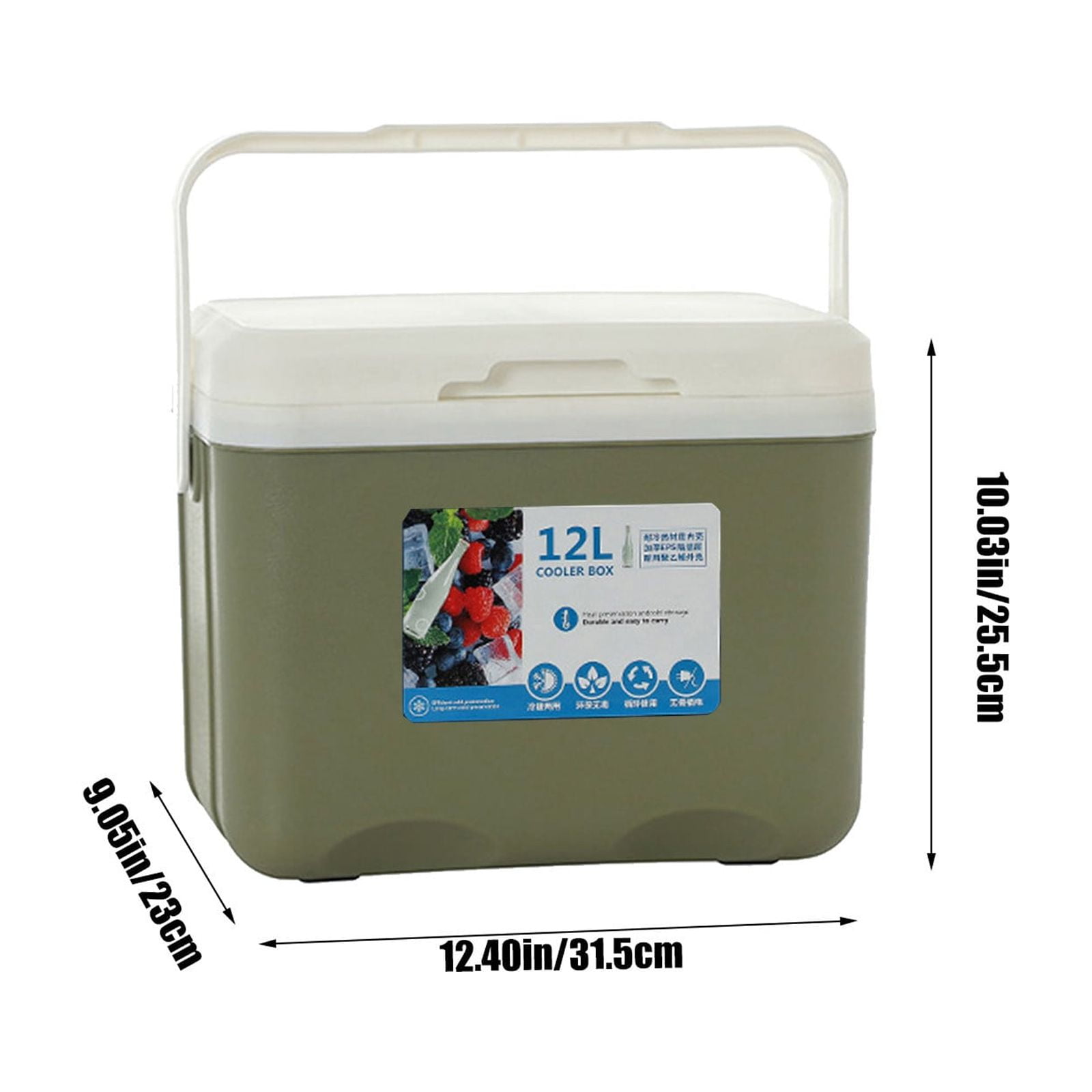 CASAFUN Portable Insulated Cooler with Handles,Compact Cooler Leak-Proof Outdoor Hard Cooler Keeps Ice Up To 3 Days,Ice Chest for Camping,Tailgating,Beach,Picnic,Groceries,Lunch