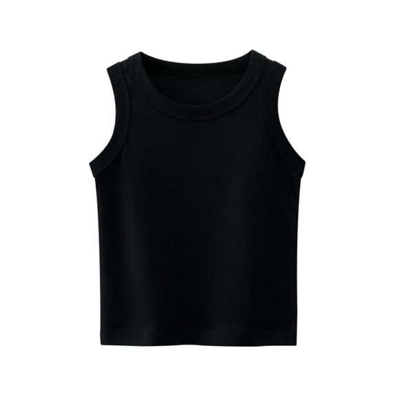 SILVERCELL Summer Toddler Kids Boys and Girls Solid Color Tank Top Crew Neck and Soft Performance Gym Sleeveless Top for 1-9 Years Old