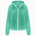 thumbnail image 6 of Staki Girls Fuzzy Sherpa Coat Full Zip Hoodie Fleece Jacket with Pockets Fall Winter Outwear 5-14Y(Orange,9-10 Years), 6 of 6