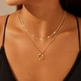 thumbnail image 3 of CROPD Gold Layered Necklaces for Women 14k Gold Plated Dainty Stackable Choker Necklaces for Women Trendy Layering Circle Paperclip Chain Cute Pendant Necklace Set Gold Jewelry for Women, 3 of 7