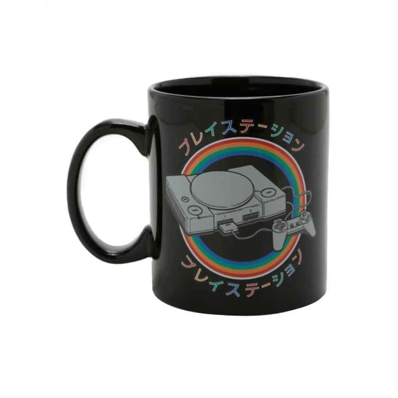 PlayStation Black Colored Ceramic Coffee Mug, Set of 1, 16 oz