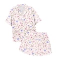 thumbnail image 7 of BOOMNY Girls 2 Peice Pajamas Sets Floral Graphic Short Sleeve Buttons Sleepwear Tops Shorts Pjs Set for Kids Cozy Loungewear Homewear, 7 of 7