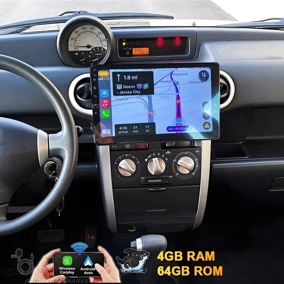 10.1" Android 13 Car Stereo Radio For Scion xB 2004 2005 2006, 2 Din Head Unit with Wireless CarPlay Android Auto, 4 64GB, AHD Backup Camera, Microphone, GPS Navigation WiFi Bluetooth