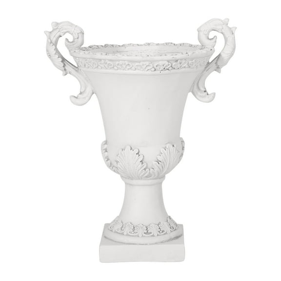 Renee Chalice Garden Urn Planter, Roman, Botanical, Antique White