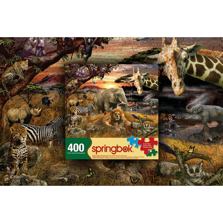 Springbok's 400 Piece Family Jigsaw Puzzle Wild Savanna - Made in