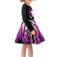 thumbnail image 2 of FKELYI Purple Butterfly Long Sleeve Dresses Leisure Round Neck Kids Midi Sundress for Girls Durable Party Teen Dresses Long Sleeve Aged 15-16 Years, 2 of 4