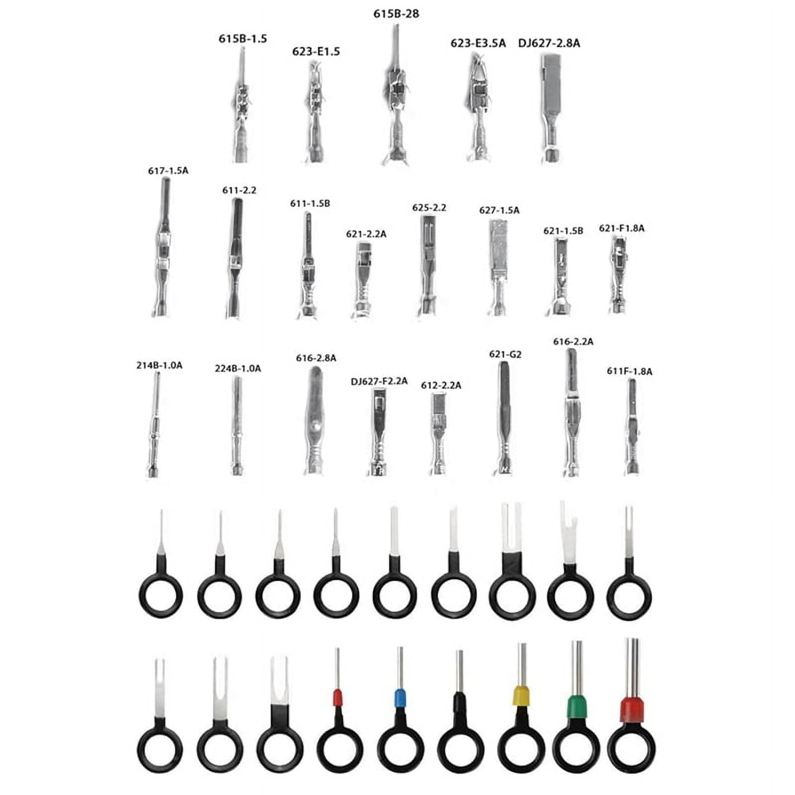 340Pcs 1/1.5/1.8/2.2/2.8/3.5mm Terminal Pins Wire Harness Pin Male Female Automotive Electrical Connector Kit Car Wire
