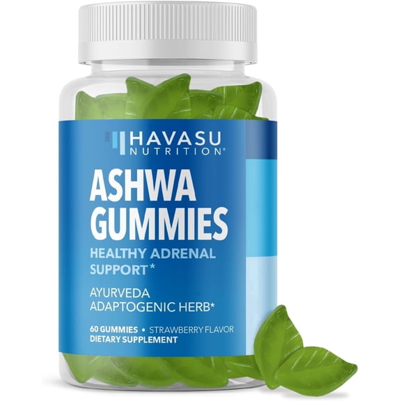 Havasu Nutrition Ashwagandha Gummies for Stress Relief and Mood Support, Strawberry Flavor, 60 Count