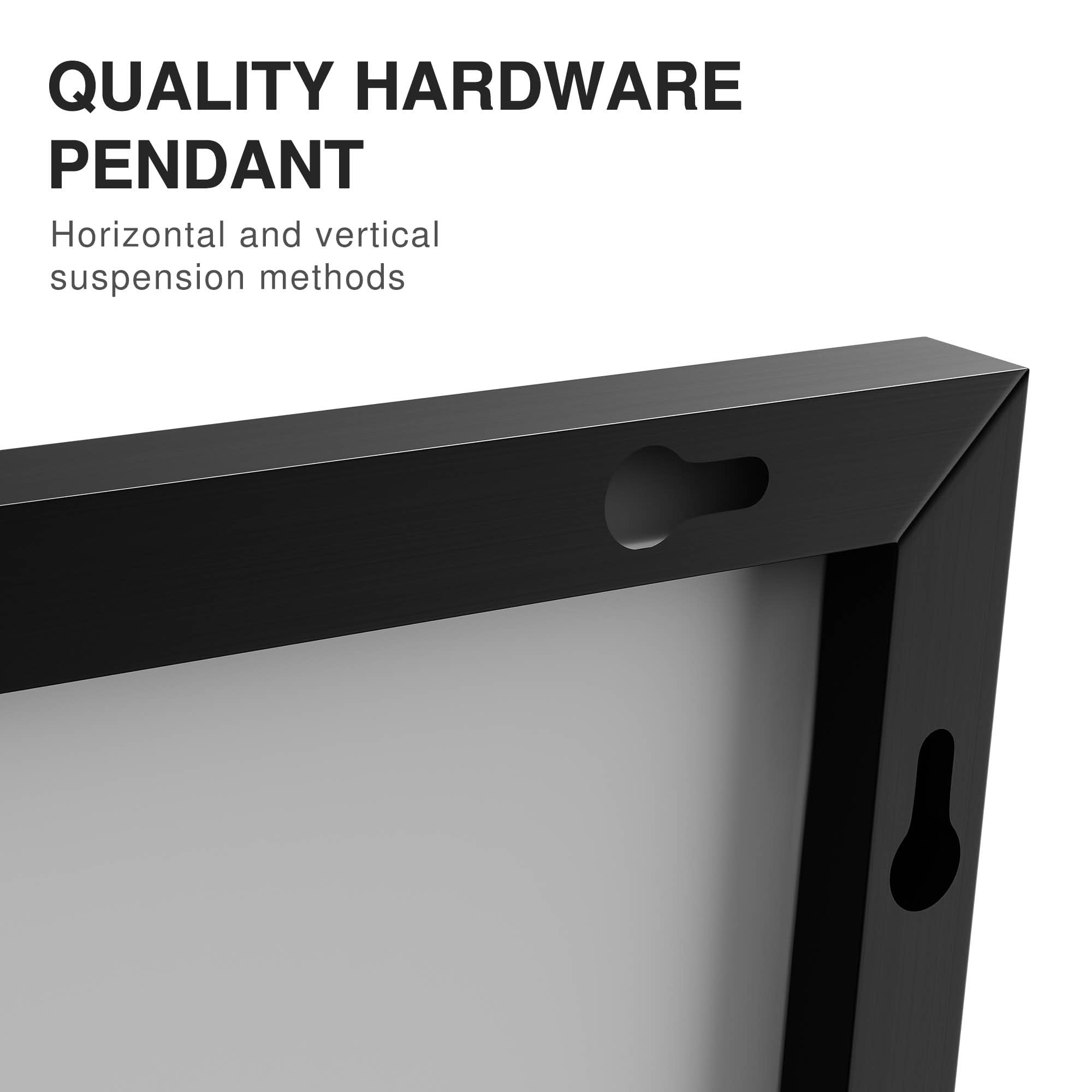 MAYEERTY 31x24x1 Inch Black Thin Edge Aluminum Right Angle Wall Mounted Mirror, Double Sided for Bathroom