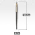 thumbnail image 3 of Parker Jotter Ballpoint Pen, Stainless Steel with Golden Trim, Medium Point Blue Ink, Gift Box (953182), 3 of 7