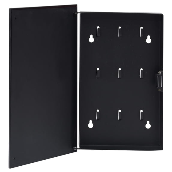 Charmma Key Box with Magnetic Board Black 11.8"x7.9"x2.2"