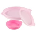 thumbnail image 1 of OULII 3Pcs Pink Silicone Cake Mold Round Shaped Baking Pan For Home Bakers 9.8X8.3X1In, 1 of 8