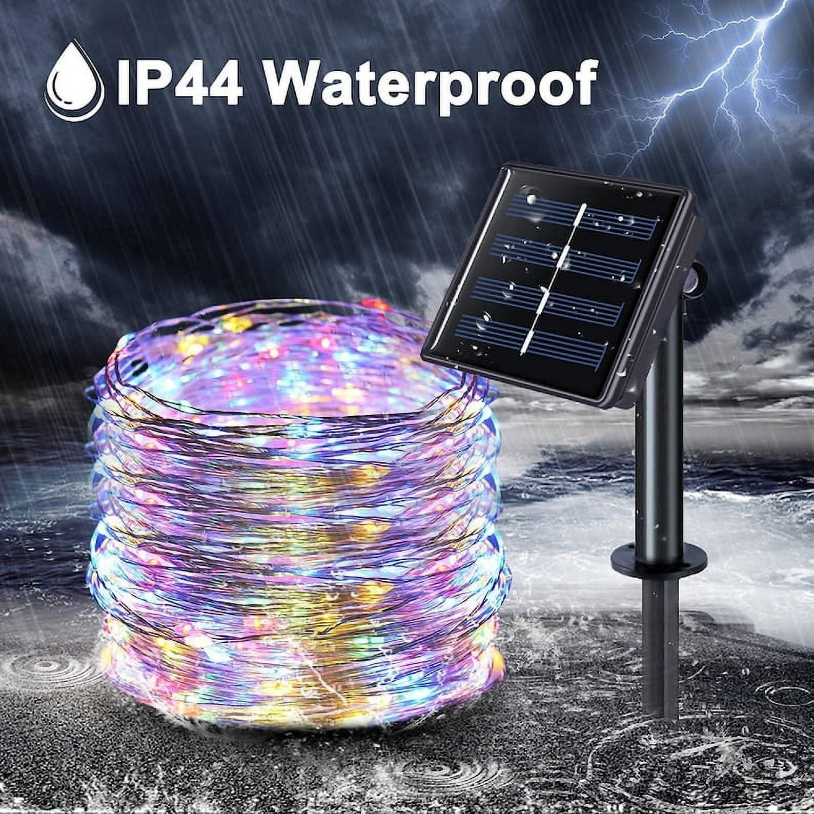 [2 Pack] Epicgadget Solar String Lights Outdoor 16FT 50 LED Super Bright Copper Wire Solar Powered Lights Waterproof with 8 Modes for Garden Patio Tree Wedding Party Christmas Decor Lamp(Multi Color)