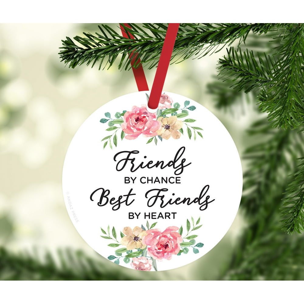 Round Metal Christmas Ornament, Friends by Chance, Best Friends by