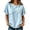 Blue, variant on CAIVO Women Shirts Casual Blend Short Sleeve Crew Neck Tops Loose Relaxed O-Neck Solid Color Vacation Shirts