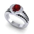 thumbnail image 2 of 2.35 Carat Oval Cut Garnet & Black Onyx Gemstone Stylish Anniversary Ring for her Solid 14K White Gold Size 11.5 by Diamond-Capitals, 2 of 8