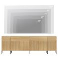 thumbnail image 6 of 94.5" Reeded Accent Cabinet Set with Charging Station, Modern Credenza Storage Cabinet with Doors and Drawers for Living Room, Kitchen, Dining Room, Hallway, 6 of 7