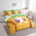 thumbnail image 2 of Erosebridal Green Dripping Waffle Baseball Batter & Baseball Graphic Bedding Comforter Set 7-Piece, Baseball Graphic King Bedding Sets for Boys And Girls Kids,Ultra Soft Home Decor, 2 of 6