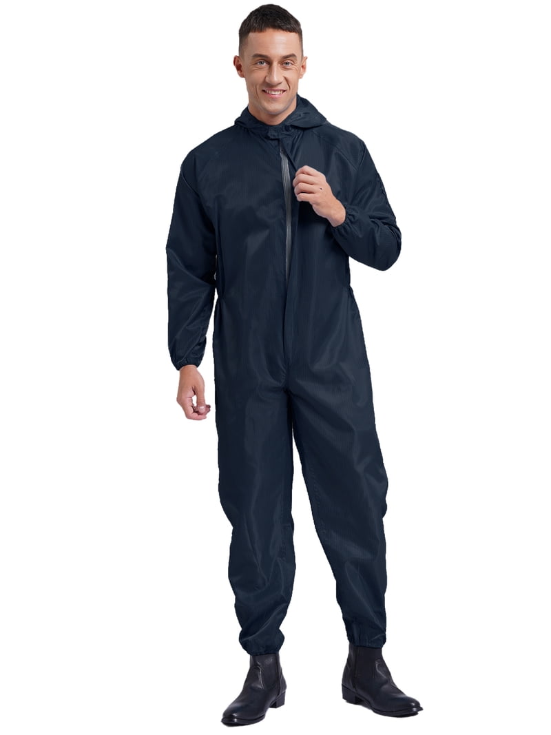 Haitryli Mens Anti-Static Bodysuit Coverall Zip Up Jumpsuit Spray