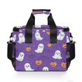 thumbnail image 7 of FORMRS Insulated Cooler Bag 24 Cans Capacity Soft Leakproof Lunch Box with Side Pockets, Halloween Purple Ghosts, 7 of 7