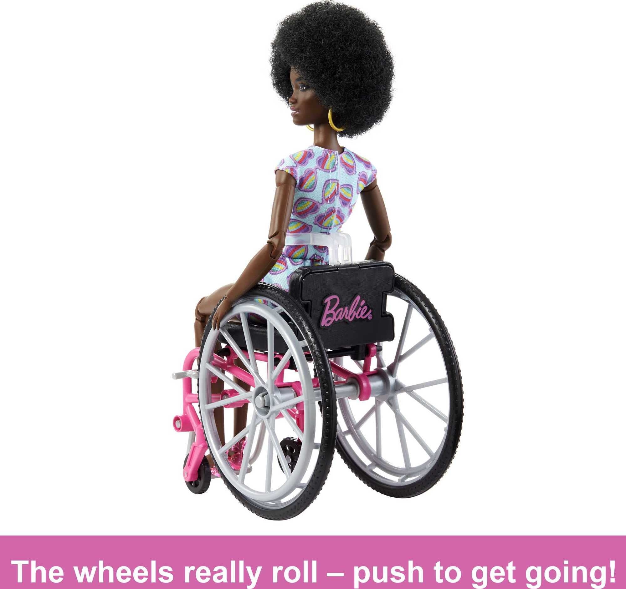 Barbie Fashionistas Doll #194 with Wheelchair and Ramp, Heart Romper with Accessories