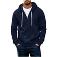 thumbnail image 3 of Yyuenw Hoodies for Men Quarter Zip Long Sleeve Pullover Casual Loose Fit Athletic Drawstring Hooded Sweatshirts with Pocket, 3 of 7