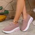 thumbnail image 3 of Women's Platform Wedge Walking Shoes Spring Fall Comfortable Suede Lace up Chunky Fashion Sneakers Loafers, 3 of 6