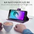 thumbnail image 4 of Compatible with Samsung Galaxy J3 2016/J 3 V/J36V/Sky/Amp Prime Wallet Case and Tempered Glass Screen Protector Flip Cover Card Holder Cell Phone Cases for Glaxay Sol J3V JV3 J36 6 J320V J320A Purple, 4 of 7
