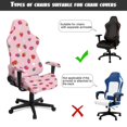 thumbnail image 6 of HUIACONG Cute Strawberry Gaming Chair Covers 4 Piece Cat Scratch Proof Desk Chairs Covers Slipcover Protectors with Straps and Zipper for Home, Office Decorations, 6 of 8