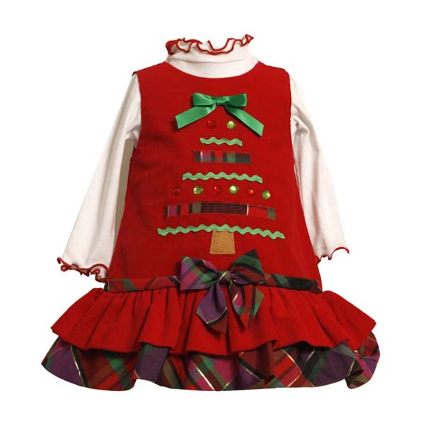 Bonnie Jean Bonnie Jean Christmas Tree Dress Newborn to Girls 6 FINAL